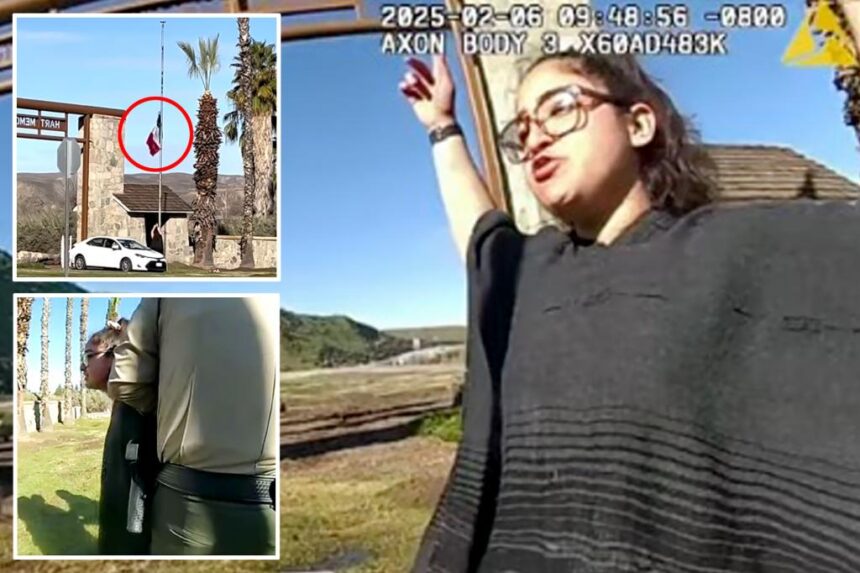 Female activist arrested for tearing down US flag and replacing with Mexico’s at California park