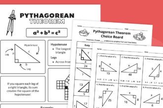 Free Printable Pythagorean Theorem Worksheet Bundle