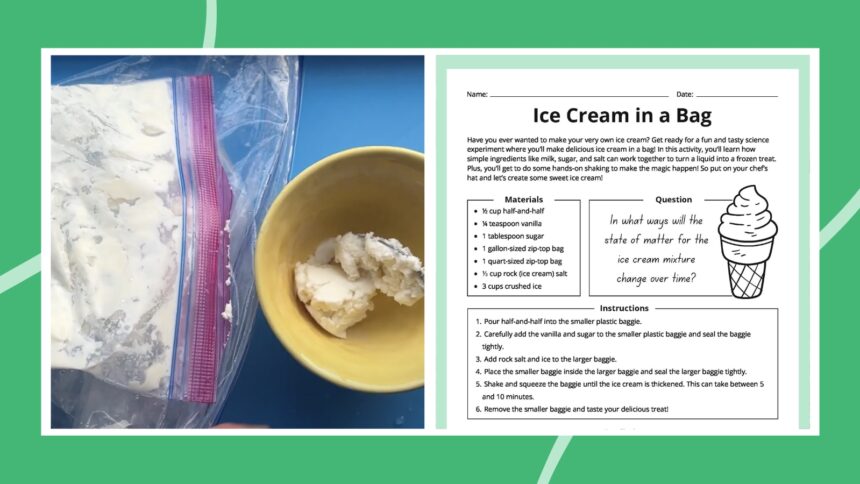 Ice Cream in a Bag Experiment: How-To Plus Free Worksheet