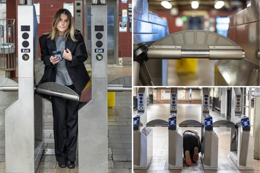 NYC subway fare beaters easily crawl under, hop over turnstiles equipped with MTA’s new anti-evasion bars