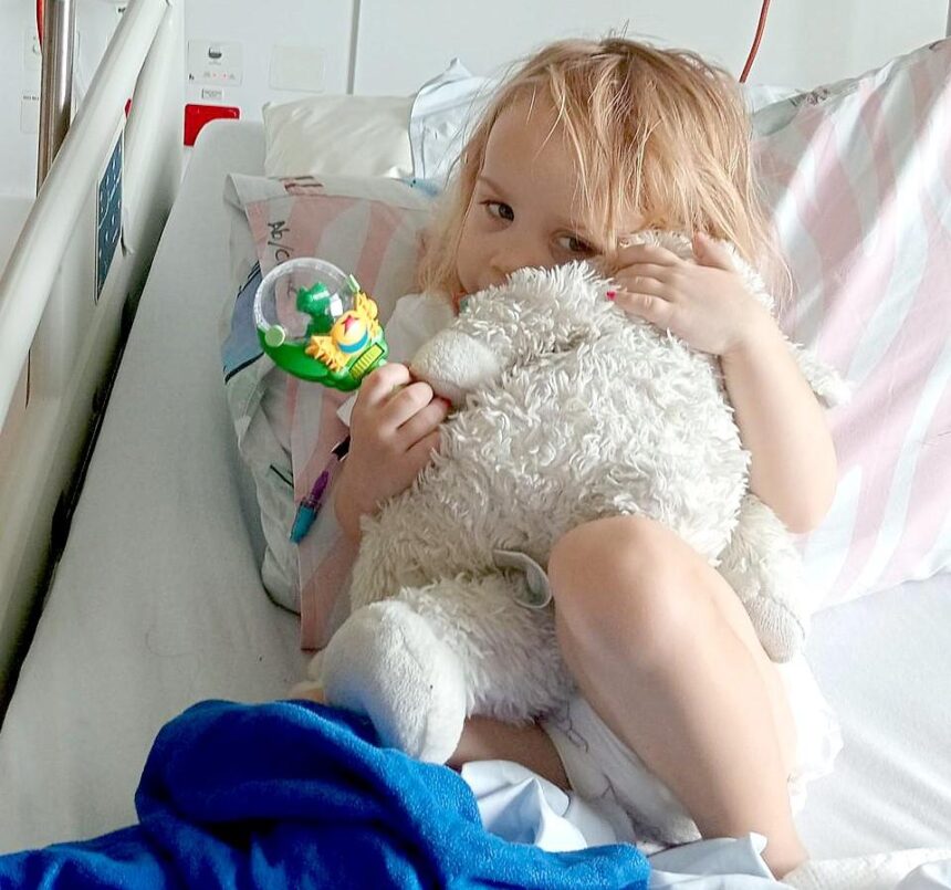 Plucky toddler Harlow takes on cancer in fight of her young life