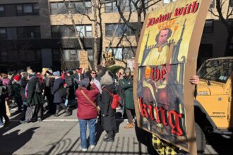 Thousands protest Elon Musk’s DOGE in NYC on Presidents’ Day