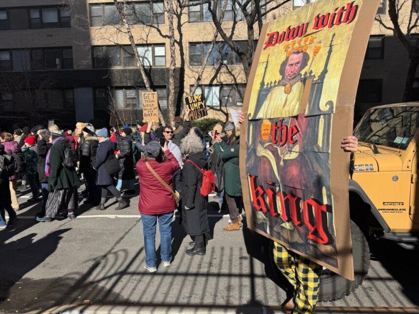 Thousands protest Elon Musk’s DOGE in NYC on Presidents’ Day