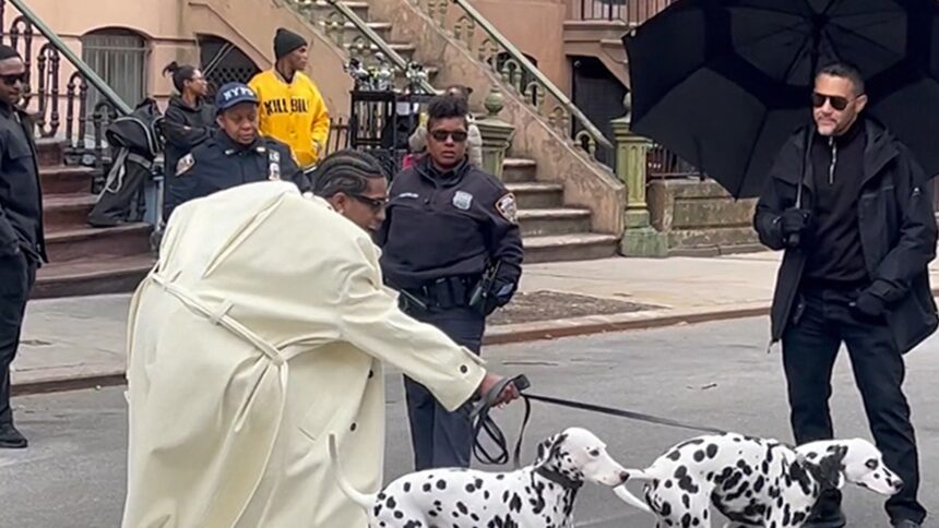 A$AP Rocky Gets Dragged by Dalmatians During Photo Shoot