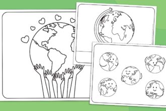 Earth Coloring Pages for Kids: Free Printable Templates