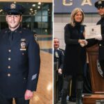 Hero cop wounded in a shootout with attempted murder suspect promoted at NYPD ceremony