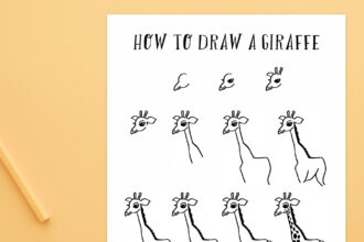 How To Draw a Giraffe (Free Printable + Video)