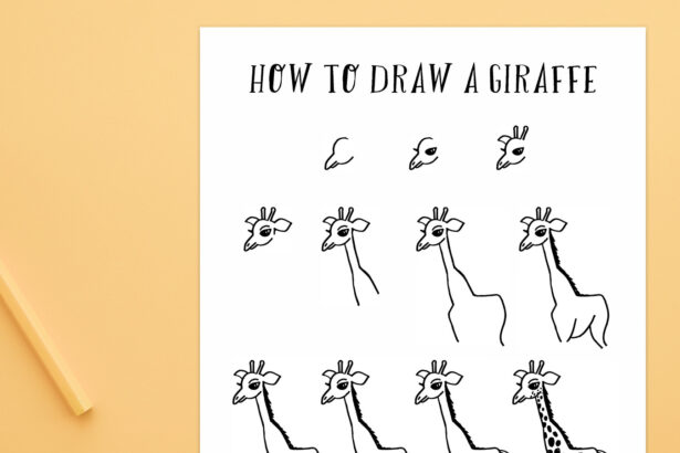 How To Draw a Giraffe (Free Printable + Video)