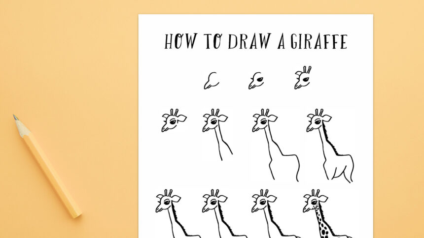 How To Draw a Giraffe (Free Printable + Video)