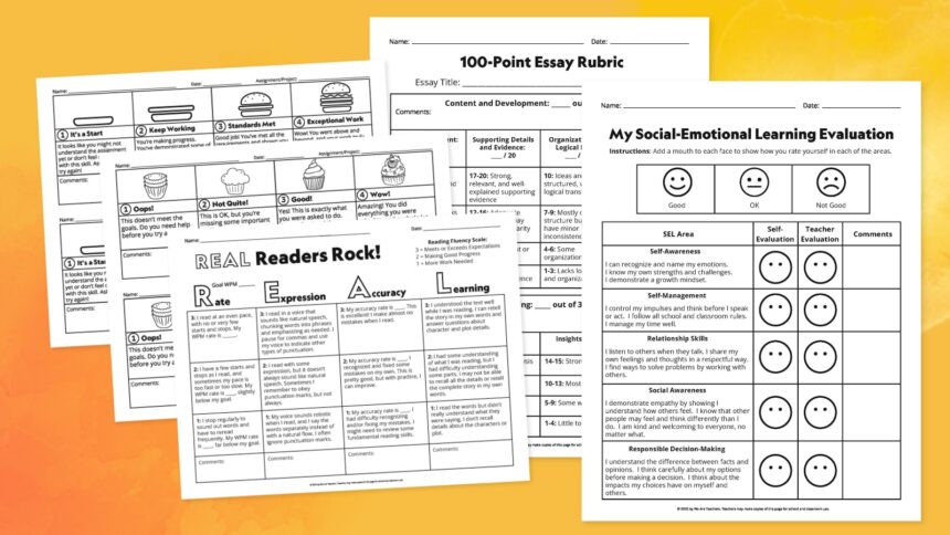 Scoring Rubric Examples for All Subjects (Free Printables!)