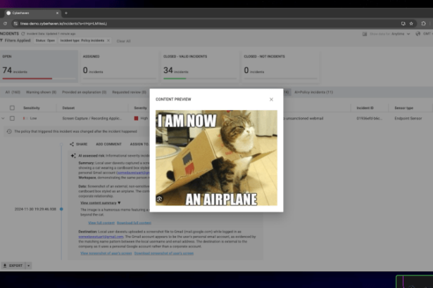 Security teams can respond 80% faster to events with Cyberhaven’s AI-powered data lineage tools