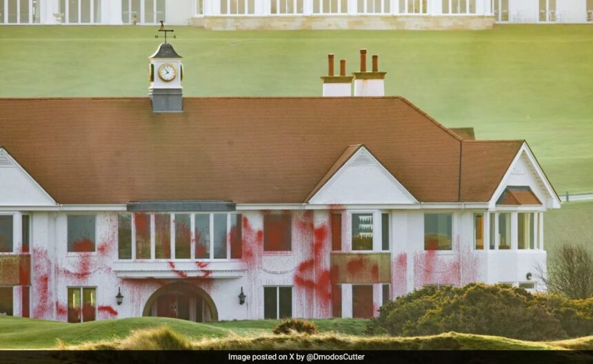 Trump’s Golf Resort In Scotland Vandalised With Pro-Palestine Graffiti