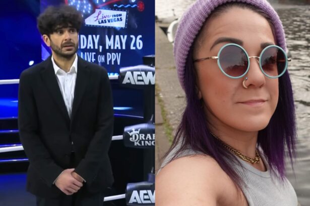 Tony Khan and Bayley. [Images via AEW