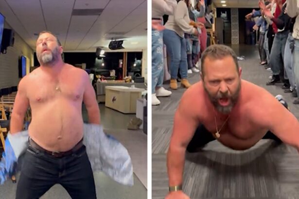 Bert Kreischer Strips Off Shirt in Raunchy ‘Jennifer Hudson Show’ Spirit Tunnel Dance