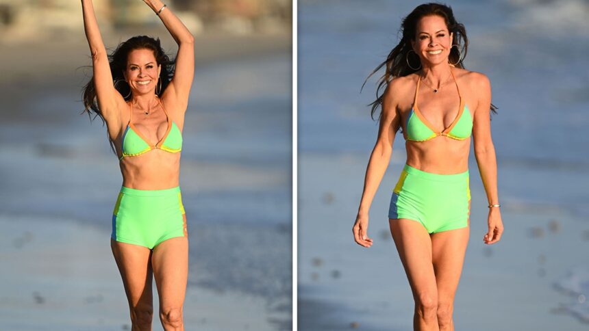 ‘DWTS’ Winner Brooke Burke Flaunts Swimsuit Body on Malibu Beach