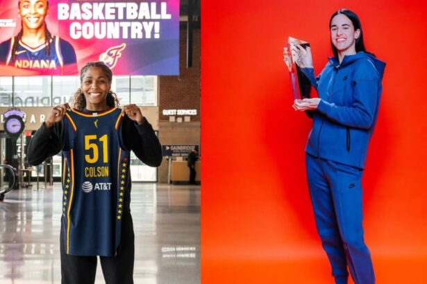 Fans react to Caitlin Clark having a laugh with teammate Sydney Colson during Game 2 of the Bucks-Pacers showdown on Tuesday. [photo: @indianafever/IG, @caitlinclark22/IG]