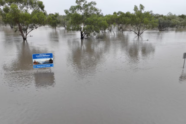 Flooding twice the size of Victoria in outback Qld