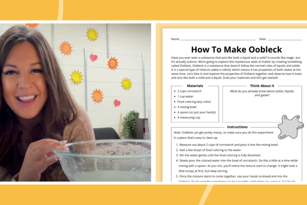 How To Make Oobleck (Free Printable Worksheet)