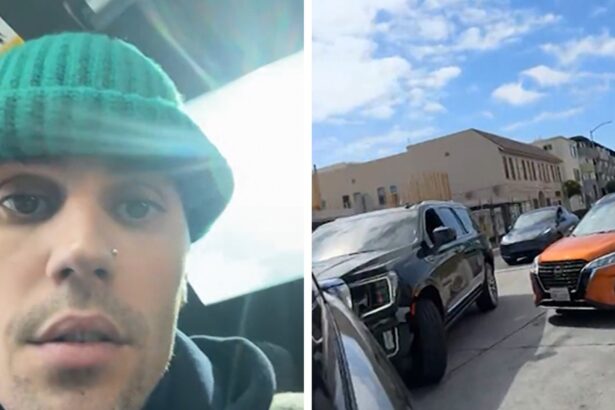 Justin Bieber Films Paparazzi Following Him by Car on Instagram Live