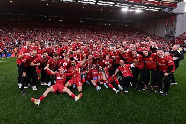 Liverpool celebrates as Premier League title secured