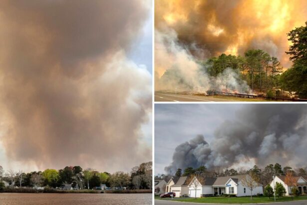 NJ wildfire prompts evacuations as it explodes in size, closes part of Garden State Parkway