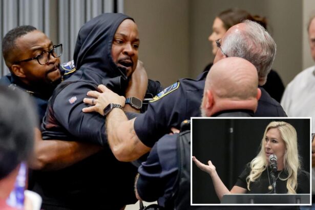 Protesters tased by cops at chaotic Marjorie Taylor Greene town hall 