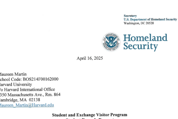 Read the Letter From Kristi Noem to Harvard