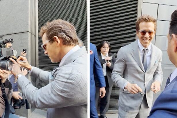 Ryan Reynolds Pretends to Sign Paparazzi Cameras at ‘Another Simple Favor’ Event
