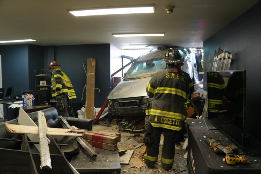 SUV crashes into Centennial office buildings, 1 taken to hospital