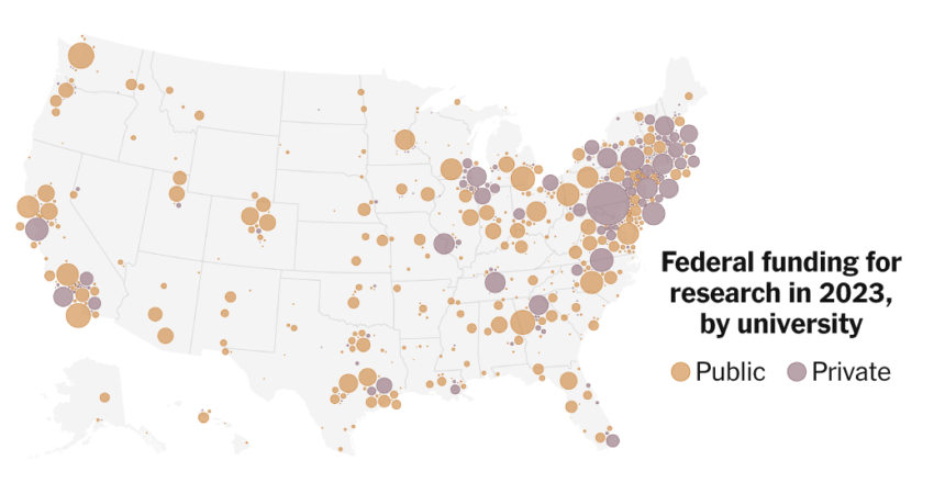 See Where Federal Dollars Flow to Universities Around the Country