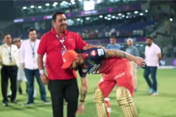Virat Kohli touches feet of childhood coach in heartwarming moment after half-century in DC vs RCB IPL 2025 clash [Watch]