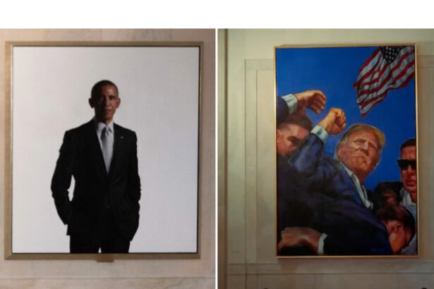 White House Replaces Obama Portrait With Trump Raised-Fist Painting