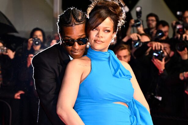 A$AP Rocky Hugs Rihanna’s Pregnant Belly on Cannes Film Festival Red Carpet