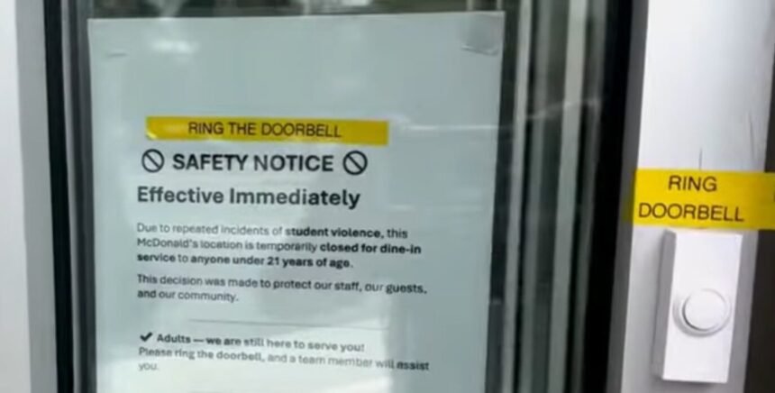 Adults Must Ring Doorbell for Entry After D.C. Area McDonald’s Bans Under 21-year-Olds From Indoor Dining for “Repeated Incidents of Student Violence” (Video) |