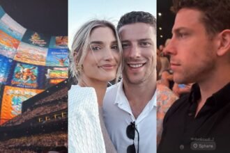 Charlie Coyle and wife Danielle attend Kenny Chesney’s show at The Sphere in Las Vegas