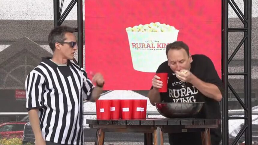 Competitive Eater Joey Chestnut Beats His Own Popcorn-Eating Record