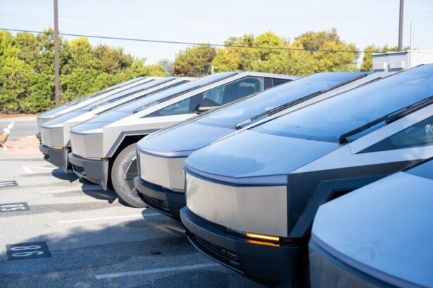 Dozens of unsold Tesla Cybertrucks are piling up at Detroit parking lot