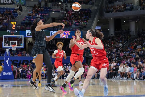 Furious Angel Reese charges at Caitlin Clark as Fever superstar shoves her after rough Flagrant foul