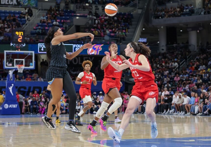 Furious Angel Reese charges at Caitlin Clark as Fever superstar shoves her after rough Flagrant foul