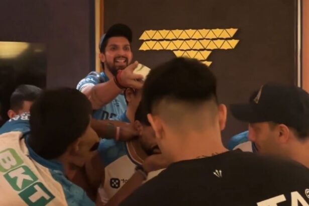 Gujarat Titans players celebrate all-rounder’s birthday with wife & daughter ahead of GT vs LSG IPL 2025 match [Watch]