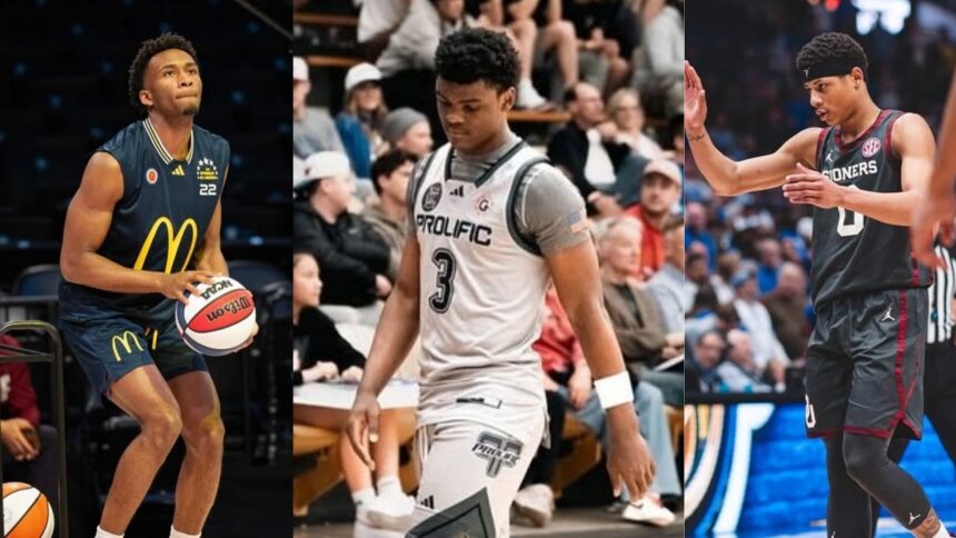 Kansas signee Darryn Peterson and NBA Draft-bound Jeremiah Fears react to highlights of Prolific Prep’s Rajan Roberts