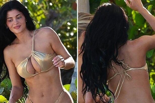 Kylie Jenner Sizzles In Gold Bikini During Turks & Caicos Beach Day