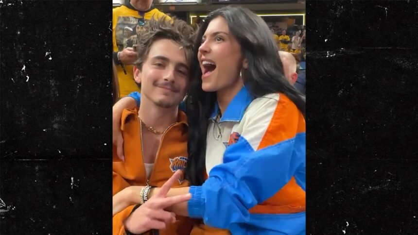 Kylie Jenner and Timothée Chalamet Attend Knicks Playoff Game in Indiana