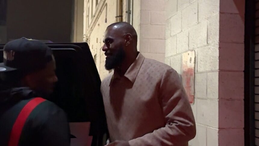 LeBron James All Smiles Leaving L.A. Restaurant Hours After Lakers’ Playoff Loss