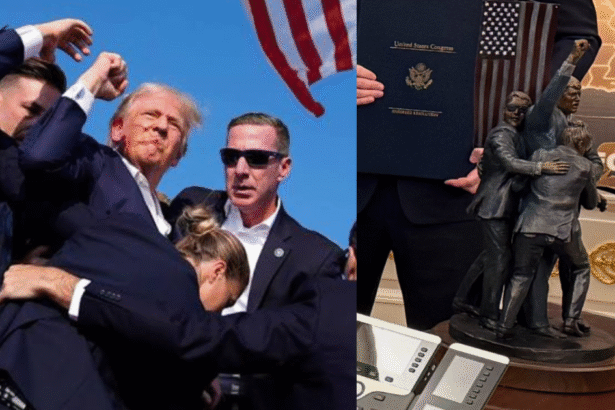 NEW: Trump Unveils New Statue in Oval Office of Legendary Butler, Pennsylvania Fight Stance After Bloody Assassination Attempt |