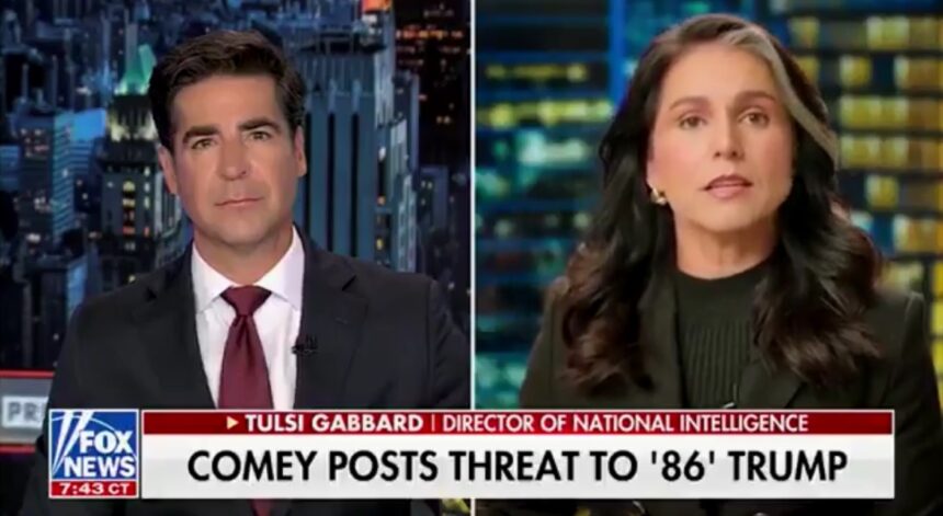 ODNI Tulsi Gabbard Calls For James Comey to be Put Behind Bars Over Trump Assassination Post (VIDEO) |