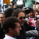 Russell Brand Arrives at London Court for Rape Charge Hearing
