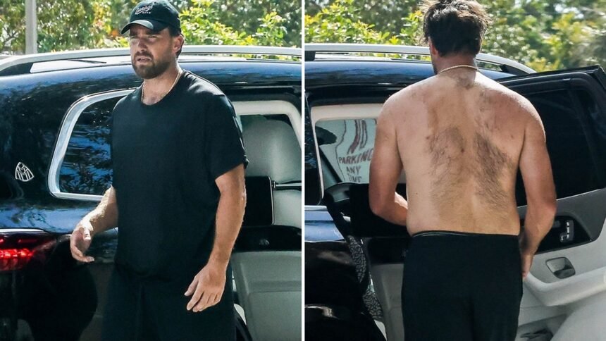 Travis Kelce Goes Shirtless, Puts Hairy Back on Display After Sweaty Workout