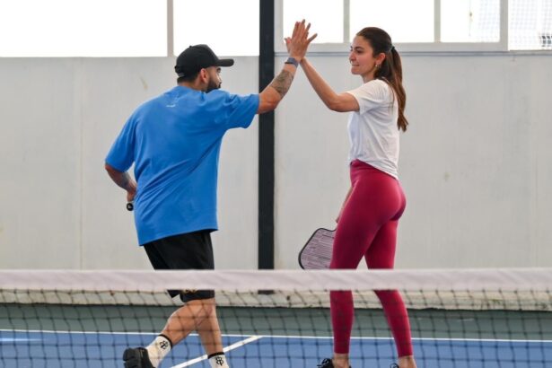 Virat Kohli-Anushka Sharma play pickleball with Dinesh Karthik & wife ahead of RCB vs SRH IPL 2025 match [In Pictures]