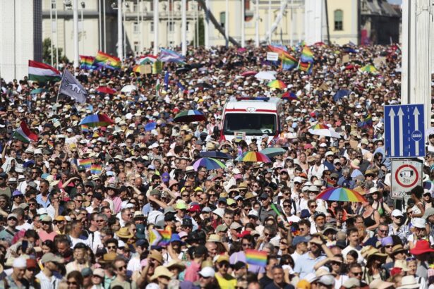 Around 100,000 march in Budapest Pride event in defiance of Hungary’s ban : NPR